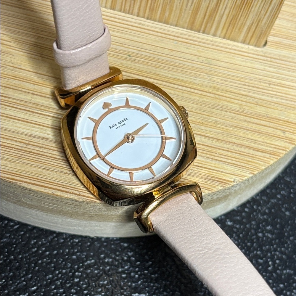 Kate Spade KSW1320 Barrow Vachetta White Dial Pink Leather Strap Women's Watch